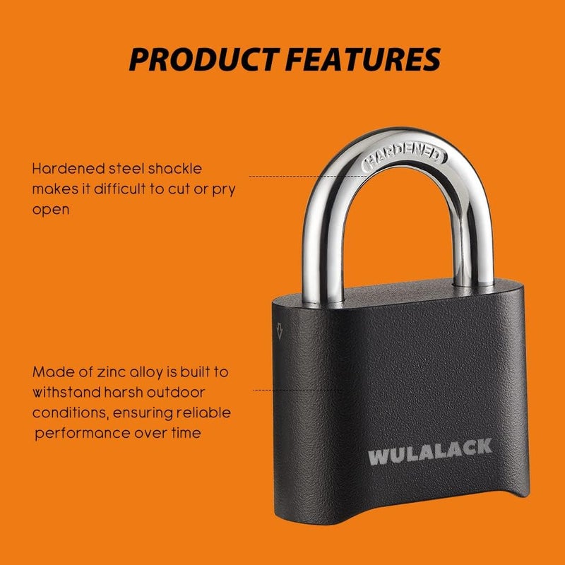 WULALACK Combination Lock Outdoor, 4 Digit Weatherproof Padlock Combination for Outdoor Sheds Fence, Gate Hasps, Storage Unit, 12 Pack… - Image 3